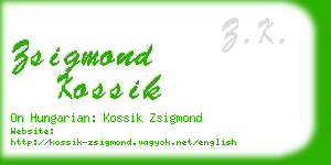 zsigmond kossik business card